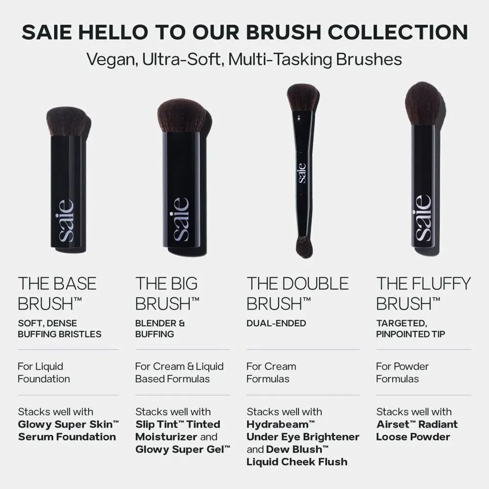 Saie 1 Black Fluffy Makeup Brush With Tapered Tip for Precise Application